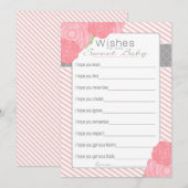 Wil een Baby shower kaart. Roze Kaart (Voorkant / Achterkant)