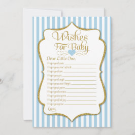 Wil een Baby shower voor Baby Blue Gold Boy Kaart