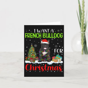 Wil een Franse buldog voor Kerstmis Cool Xmas kost Kaart