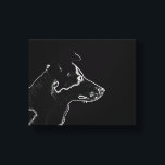Wil een hond | White on Black Digital Photo Sketch Canvas Afdruk<br><div class="desc">Wil een hond | White on Black Digital Photo Sketch Canvas Print</div>