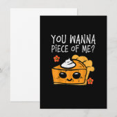 Wil een stuk van me pompoen Thanksgiving Mannen va Kaart (Voorkant / Achterkant)