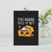 Wil een stuk van me pompoen Thanksgiving Mannen va Kaart (Staand voorkant)