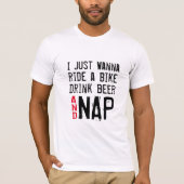 wil fietsen, bier drinken en grappig tshirt ontwer (Voorkant)