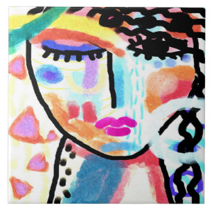 Wil geen Abstracte Art Ceramic Tegel spreken Tegeltje