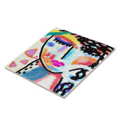 Wil geen Abstracte Art Ceramic Tegel spreken Tegeltje (Zijkant)