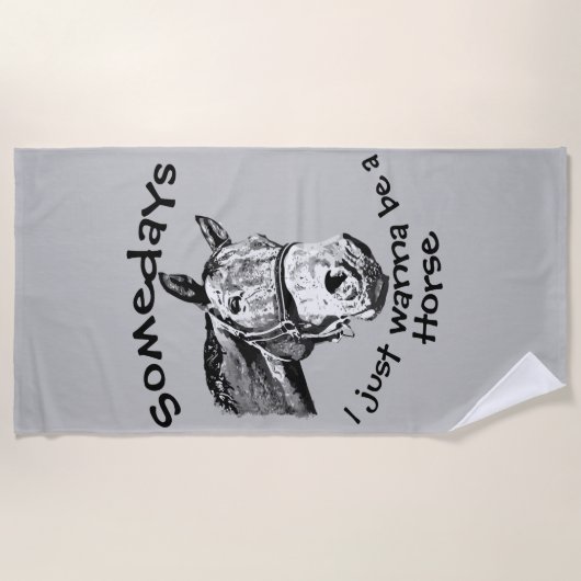 Wil gewoon een paardenfoefje zijn strandlaken (Voorkant)