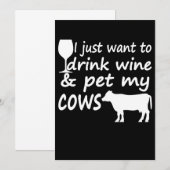 Wil gewoon wijn drinken, koeien aaien, grappige al (Voorkant / Achterkant)
