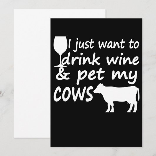 Wil Gewoon Wijn Drinken Koeien Strelend Funny Alco (Voorkant / Achterkant)