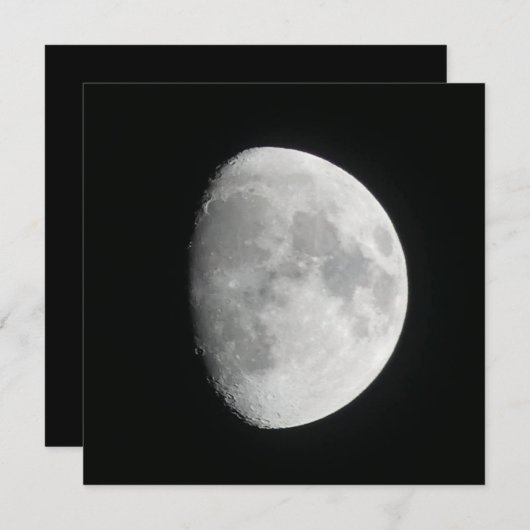 Wil Gibbous Moon Flat Kaart (Voorkant / Achterkant)