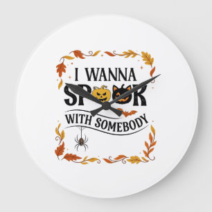 Wil iemand bang maken Halloween Pompoenen Spin Bat Grote Klok