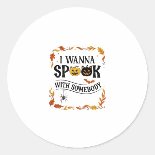 Wil iemand bang maken Halloween pompoenen Spin Bat Ronde Sticker