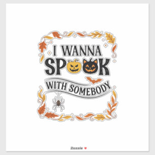 Wil iemand bang maken Halloween pompoenen Spin Bat Sticker