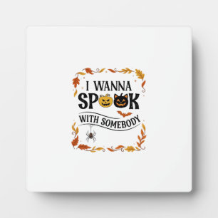 Wil iemand bang maken Halloween pompoenen spinnen Fotoplaat