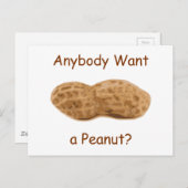 Wil iemand een pinda? Giant Peanut in de Shell. Briefkaart (Voorkant / Achterkant)