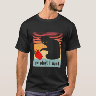 Wil ik Zwarte Kat Rode Beker Mijn Kat T-shirt
