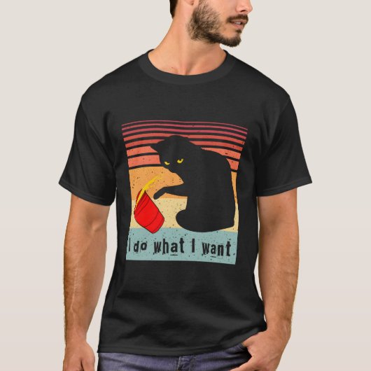 Wil ik zwarte kat rode cup mijn kat? t-shirt (Voorkant)
