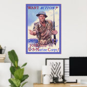 Wil je actie? ~  WW2-Poster Poster (Thuiskantoor)
