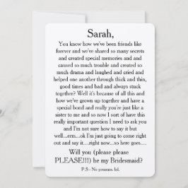 Wil je alsjeblieft mijn bruidsmeisje zijn? Aangepa Kaart