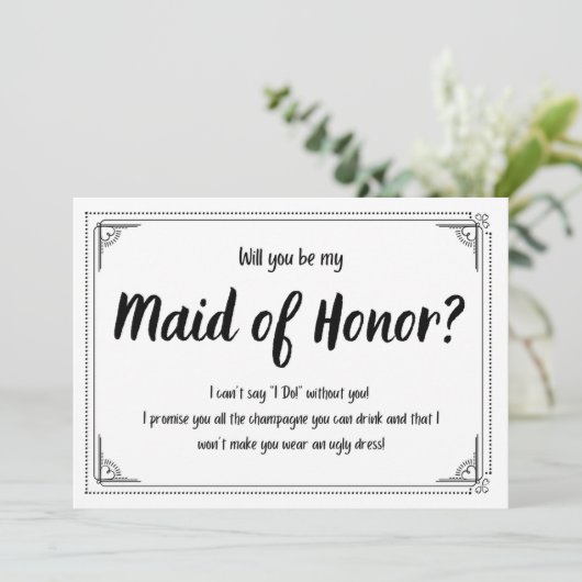 Wil je bij mijn bruidsmeisje zijn? aankondiging (Staand voorkant)