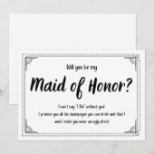 Wil je bij mijn bruidsmeisje zijn? aankondiging (Voorkant / Achterkant)