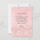 Wil je Bridesmaid Glitter Gray Dress Pink Veil Kaart (Achterkant)