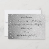 Wil je Bridesmaid Gray Glitter Ocean Silver Kaart (Achterkant)