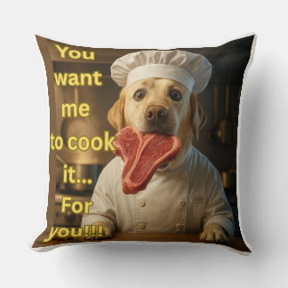 “Wil je dat ik het kook?” Grappig ontwerp van chef Kussen