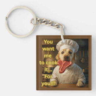 “Wil je dat ik het kook?” Grappig ontwerp van chef Sleutelhanger