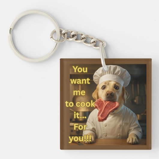 “Wil je dat ik het kook?” Grappig ontwerp van chef Sleutelhanger (voorkant)