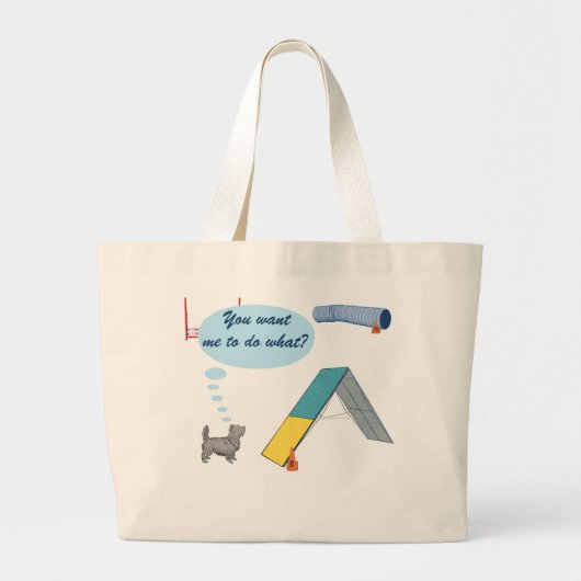 Wil je dat ik wat doe? grote tote bag (Voorkant)