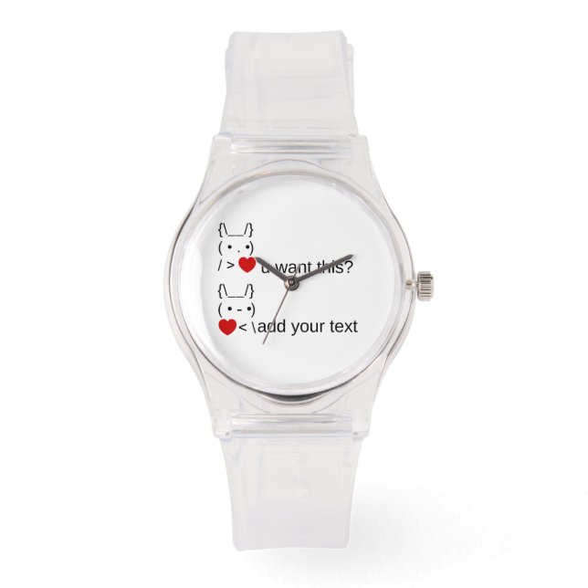 Wil je dit? /  ASCII-tekstkunst Horloge (Voorkant)