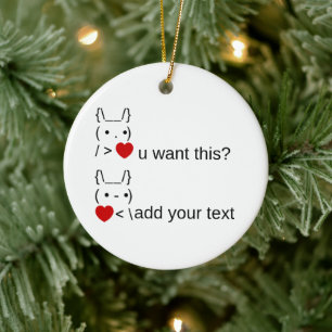 Wil je dit? /  ASCII-tekstkunst Keramisch Ornament