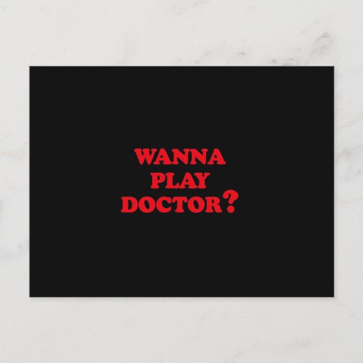 WIL JE DOCTOR SPELEN? BRIEFKAART (Voorkant)