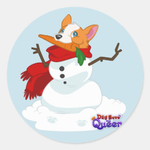 Wil je een...Corgi bouwen? Stickers! Ronde Sticker