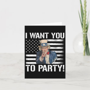Wil je een feestje voor oom Sam Funny 4th of July Kaart