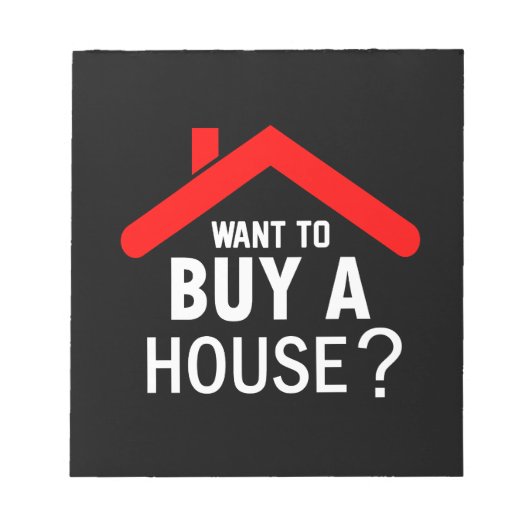 Wil je een huis kopen? Real Estate Agent Notitieblok (Voorkant)