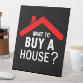 Wil je een huis kopen? Real Estate Agent Reclamebord Met Voetstuk (Insitu)