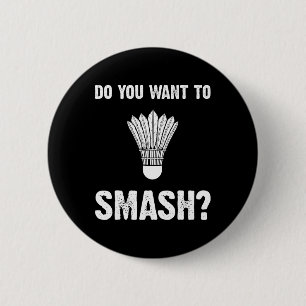 Wil je een leuke badminton shuttle kopen? ronde button 5,7 cm