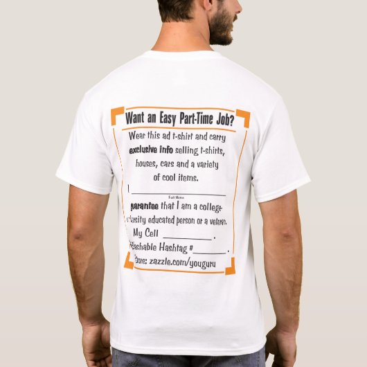 Wil je een makkelijke parttime baan? t-shirt (Achterkant)