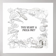 Wil je een pizza voor mij? muurkunst