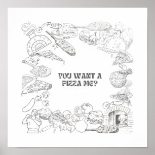 Wil je een pizza voor mij? muurkunst poster