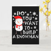 Wil Je Een Sneeuwpop Bouwen Zoete Sneeuwpop Kerstm Kaart (Gele Bloem)