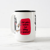 Wil je een spel spelen? Mok voor konijnen (Voorkant links)