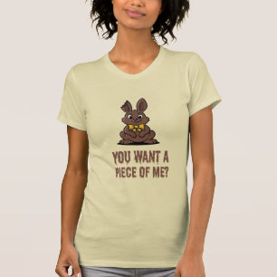 Wil je een stuk van me? Chocolade Paashaas T-shirt