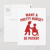 Wil je een  verpleegster? briefkaart (Voorkant / Achterkant)
