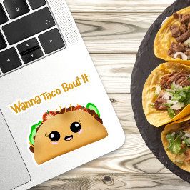 Wil je er taco over doen? Kawaii Taco met Schattig Sticker