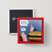 Wil je friet daarbij? Cartoon Vierkante Button 5,1 Cm (Voorkant /achterkant)