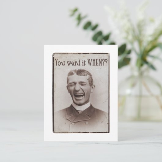 Wil je het als je het wilt? briefkaart (Staand voorkant)