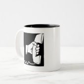 Wil je het gisteren? tweekleurige koffiemok (Voorkant links)