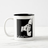 Wil je het gisteren? tweekleurige koffiemok (Links)